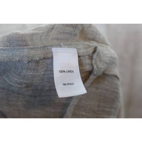 J. Jill 100% Linen Tunic Duster Sleeveless Vest Tan Women's Size Large H14872 - Picture 10 of 11